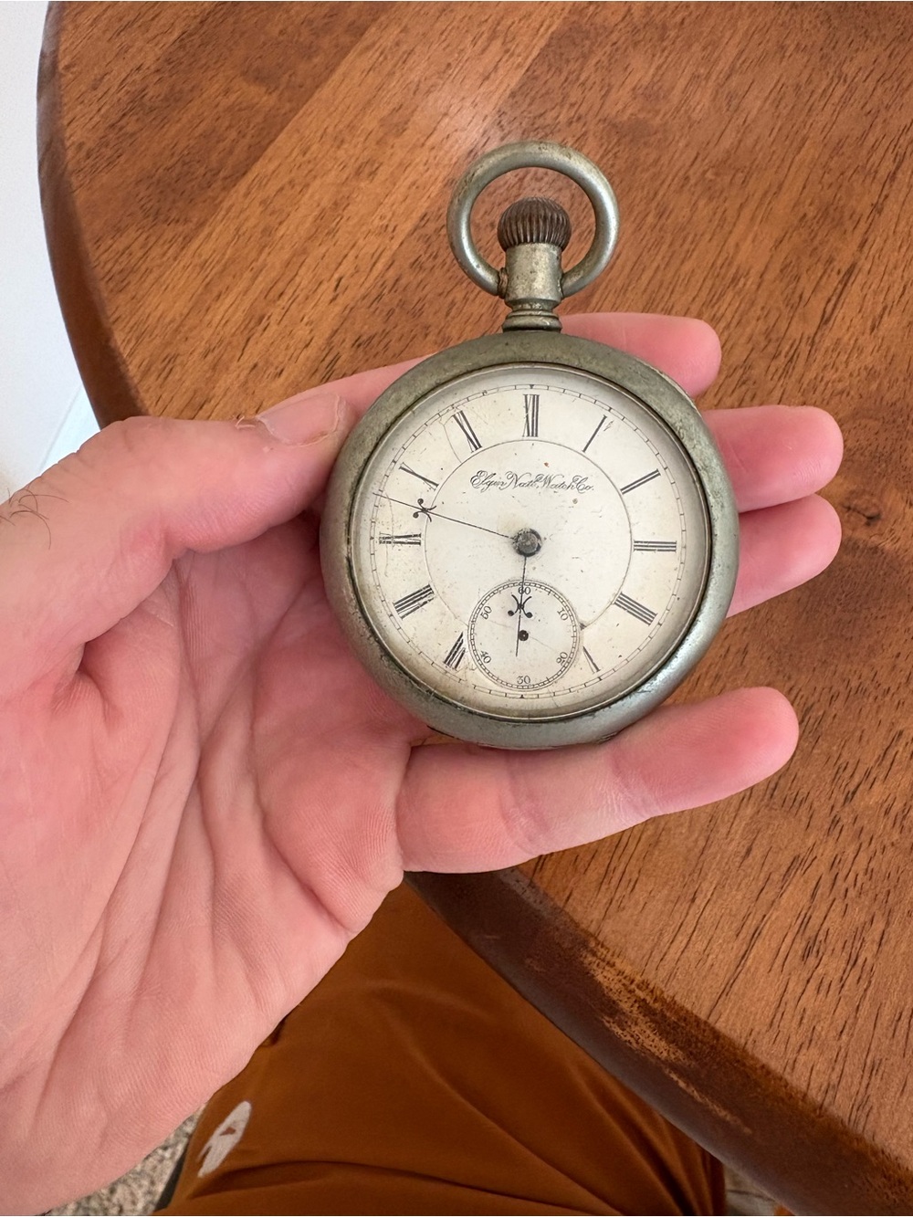 Vintage Elgin Pocket Watch - Silver-Tone 1891